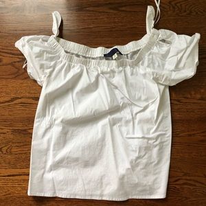 Off the shoulder white top